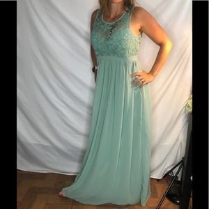 Maniju mint green designer gown L prom gala wedding event party aniversarry